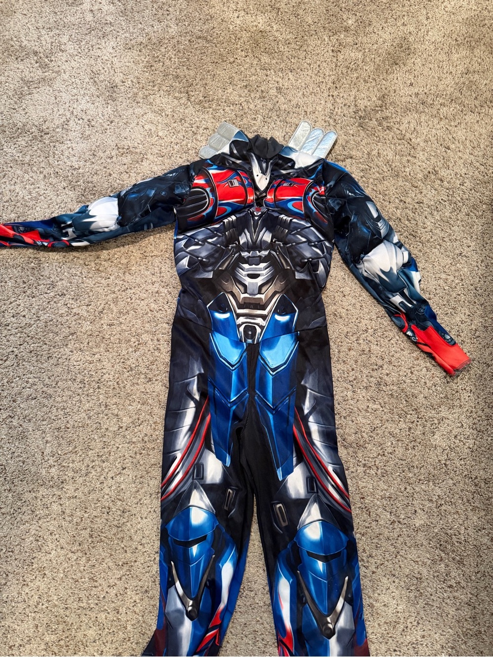 Blue and Red Optimus Prime Muscle Kids Costume